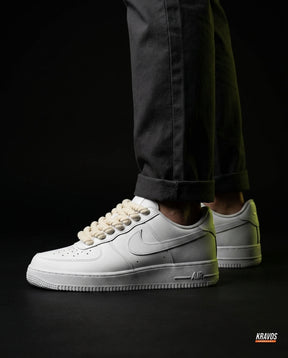 NK Leather Rope-Lace Court Trainer White Cream