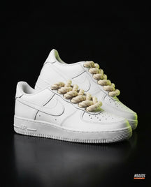 NK Leather Rope-Lace Court Trainer White Cream