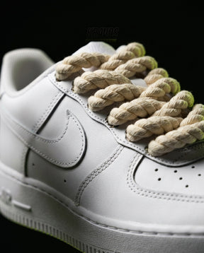 NK Leather Rope-Lace Court Trainer White Cream
