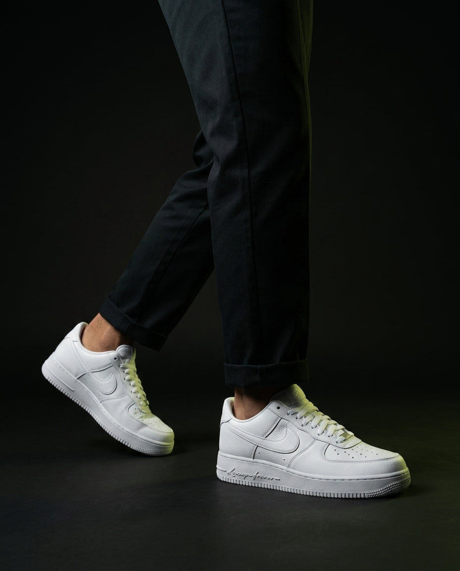 NK Leather Script-Heel Court Trainer