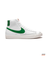 NK Leather Suede-Panel Mid Trainer White Green #whitegreen