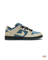 NK Leather Suede Panelled Skate Low Blue Cream Black #bluecreamblack