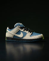 NK Leather Suede Panelled Skate Low Blue Cream Black