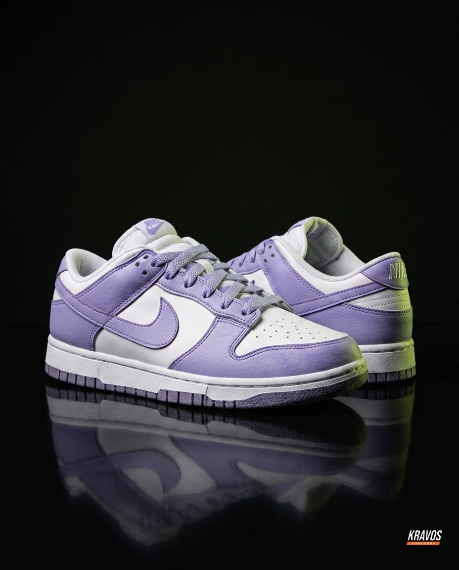 NK Leather Swoosh Overlay Trainer Lilac White