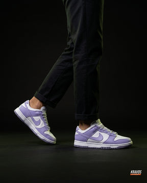 NK Leather Swoosh Overlay Trainer Lilac White