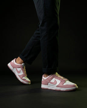 NK Leather Swoosh Overlay Trainer Pink White