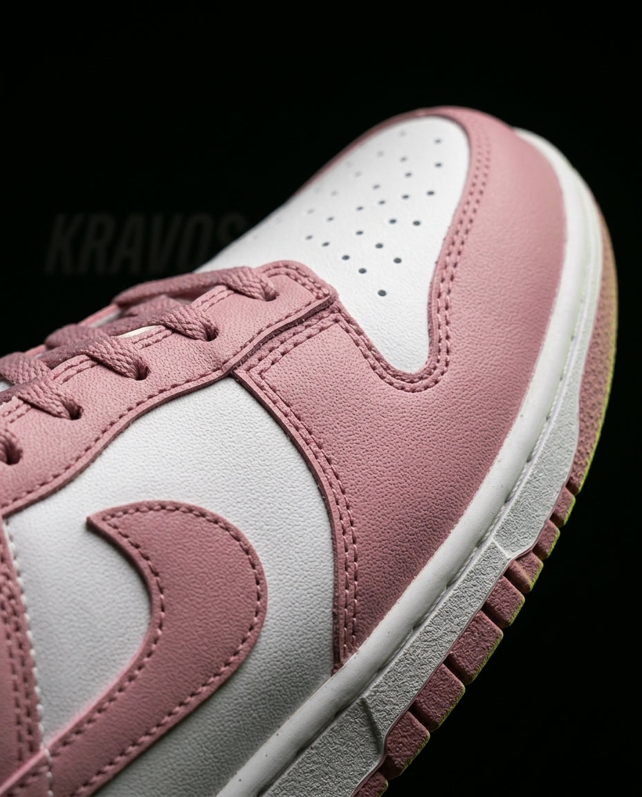 NK Leather Swoosh Overlay Trainer Pink White