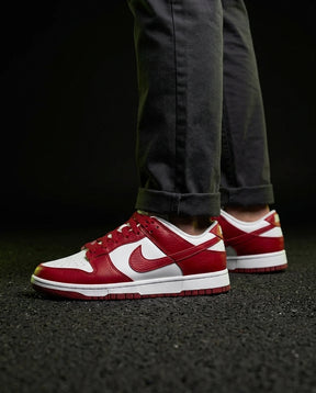 NK Leather Swoosh Overlay Trainer Red White