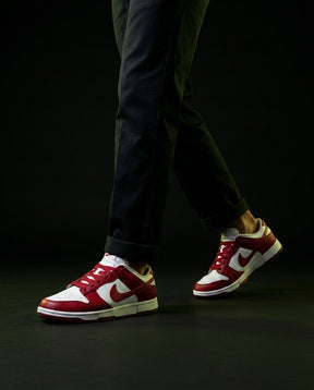 NK Leather Swoosh Overlay Trainer Red White