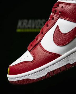 NK Leather Swoosh Overlay Trainer Red White