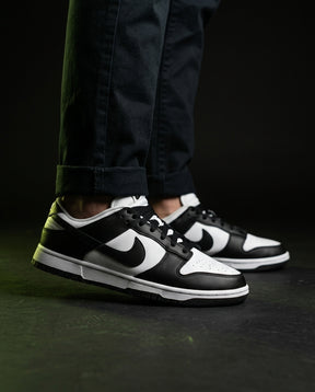 NK Leather Swoosh Overlay Trainer White Black