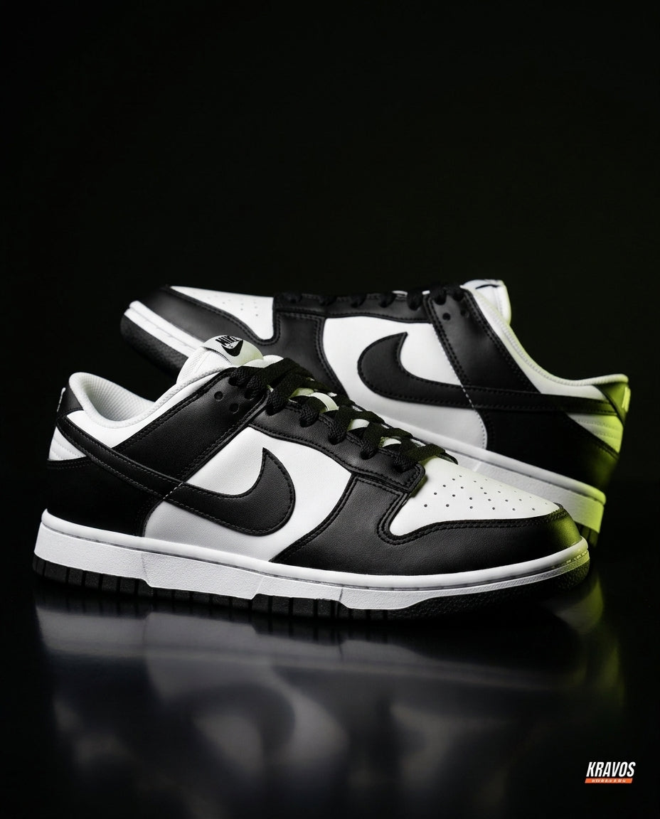 NK Leather Swoosh Overlay Trainer White Black