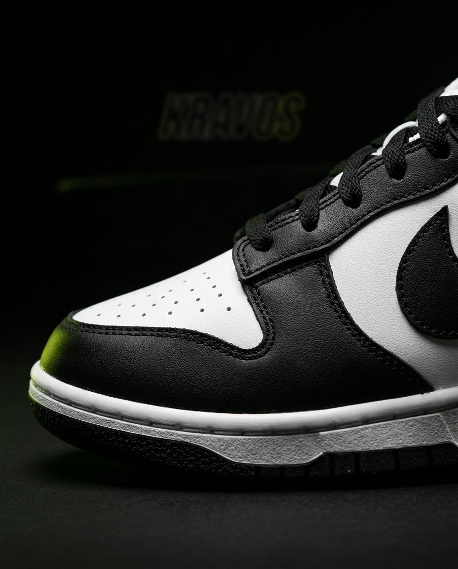 NK Leather Swoosh Overlay Trainer White Black
