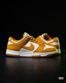 NK Leather Swoosh Overlay Trainer White Gold