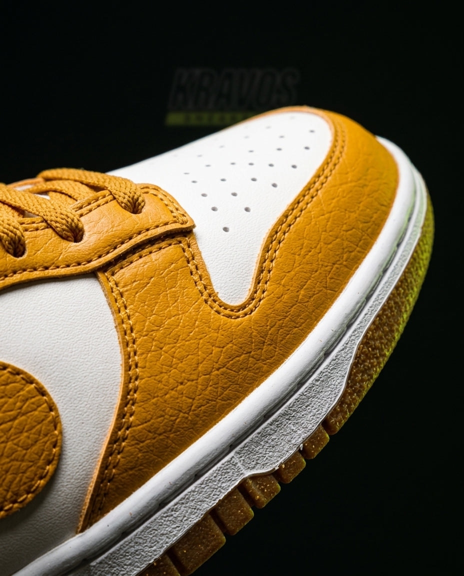 NK Leather Swoosh Overlay Trainer White Gold