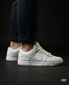 NK Leather Swoosh Overlay Trainer White Grey