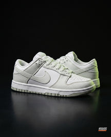 NK Leather Swoosh Overlay Trainer White Grey