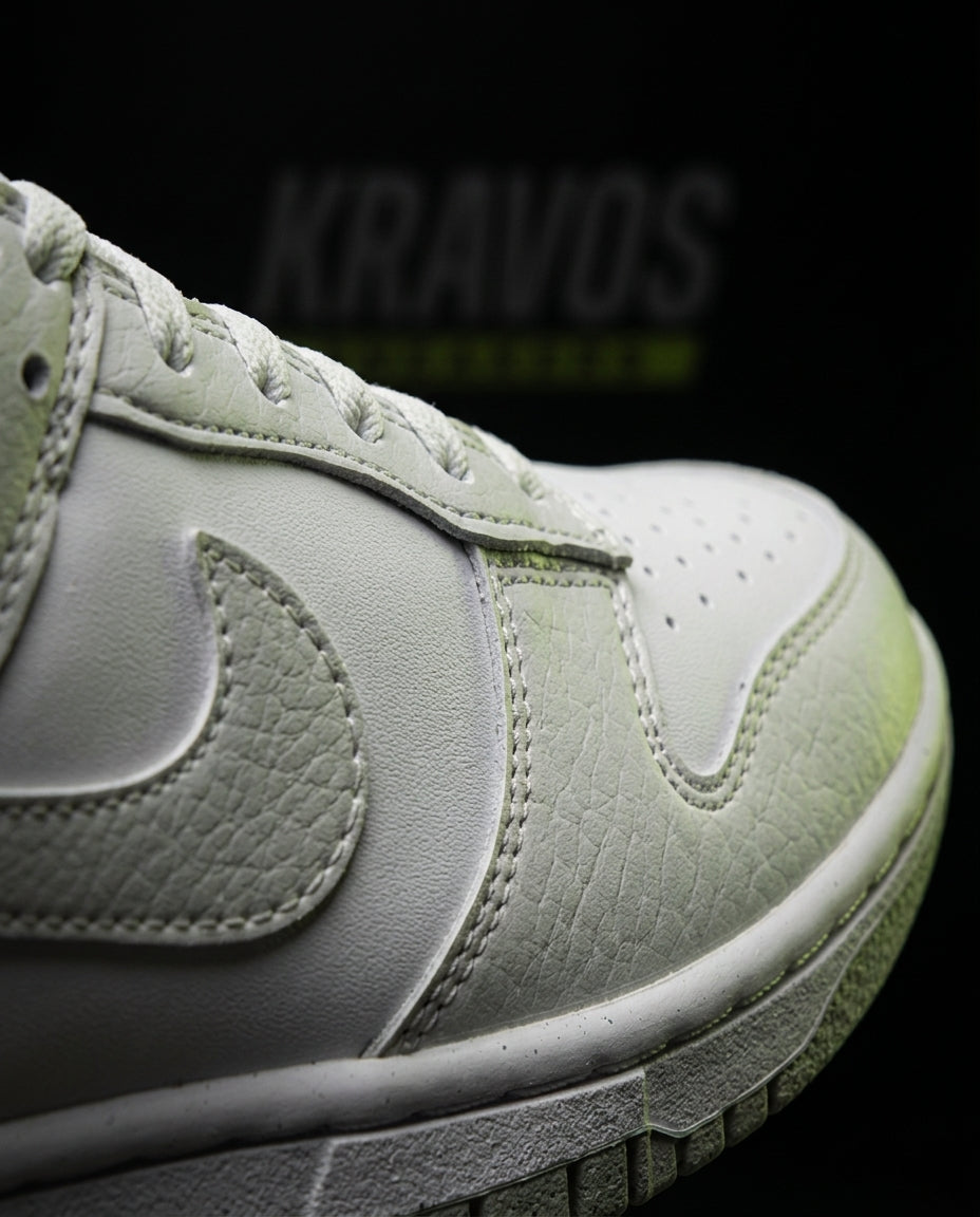 NK Leather Swoosh Overlay Trainer White Grey