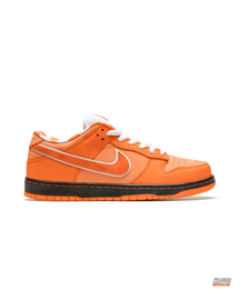 NK Leather Textured Panel Skate Low Orange Black White #orangeblackwhite