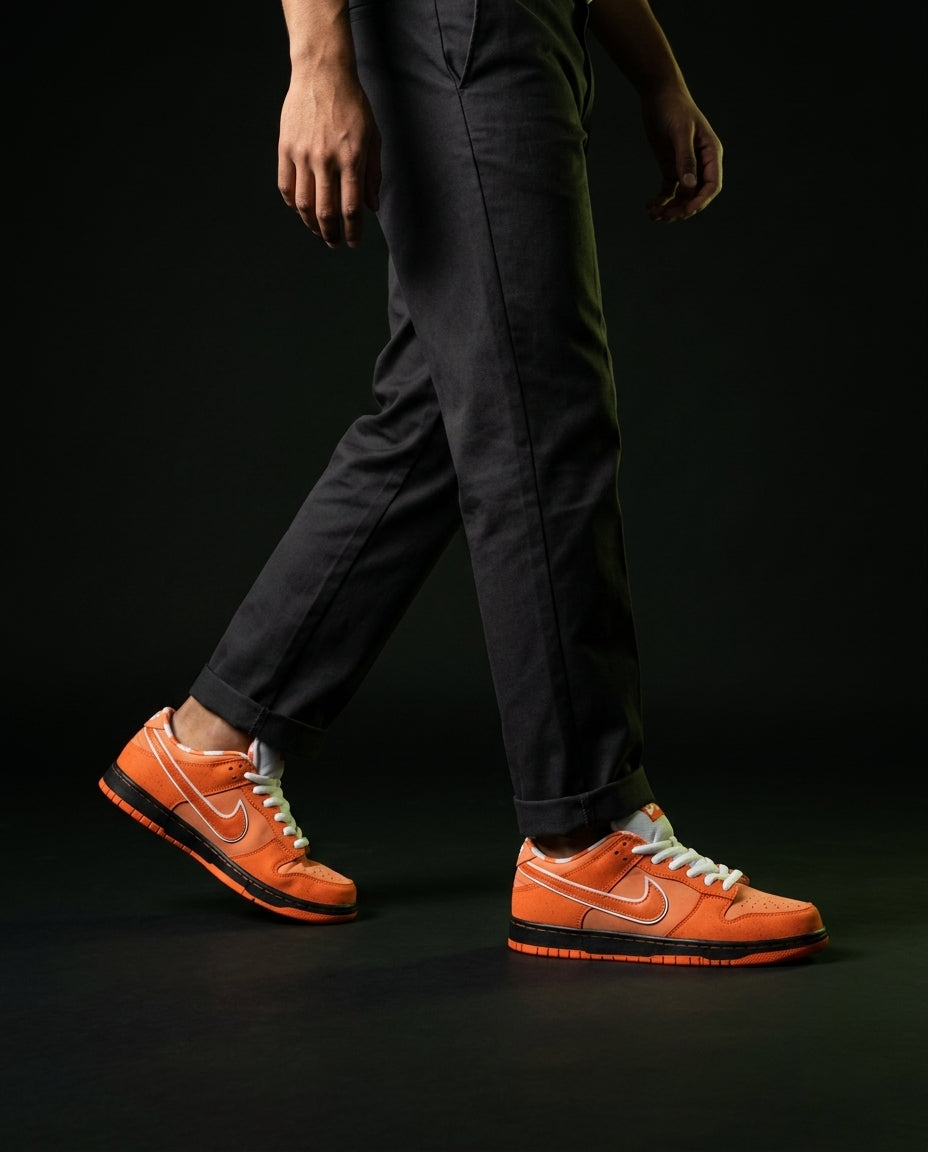 NK Leather Textured Panel Skate Low