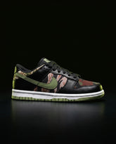 NK Leather Tiger-Camo Court Trainer Black Olive Camo