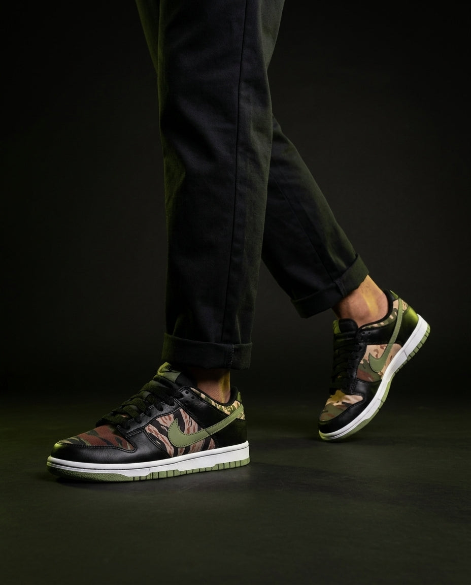 NK Leather Tiger-Camo Court Trainer