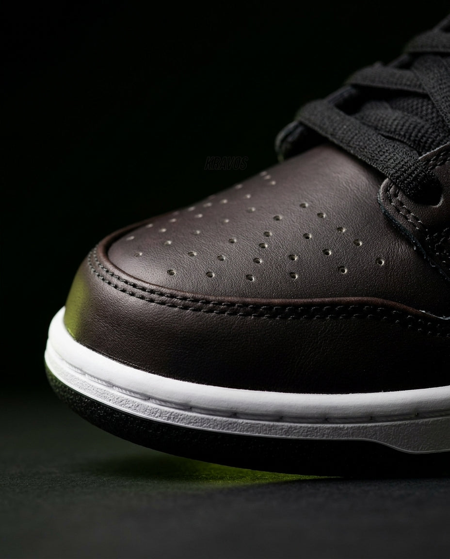 NK Leather Vulcanised Skate Trainer Black White