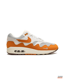 NK Leather Wavy-Panel Air Trainer Grey Orange White #greyorangewhite