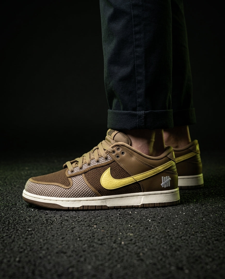 NK Leather Woven-Panel Court Trainer