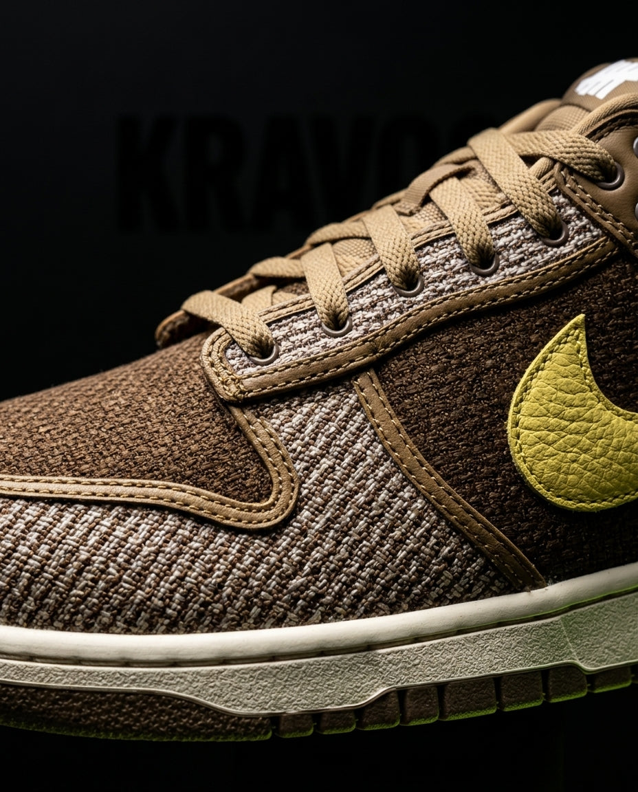 NK Leather Woven-Panel Court Trainer