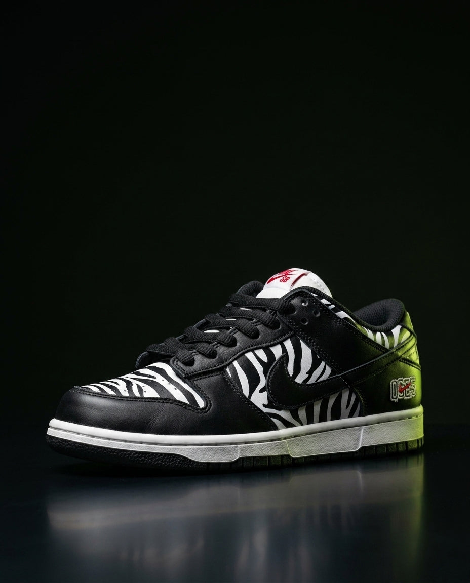 NK Leather Zebra-Print Skate Low