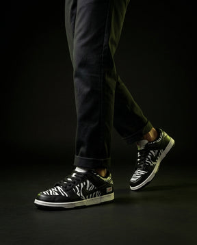 NK Leather Zebra-Print Skate Low