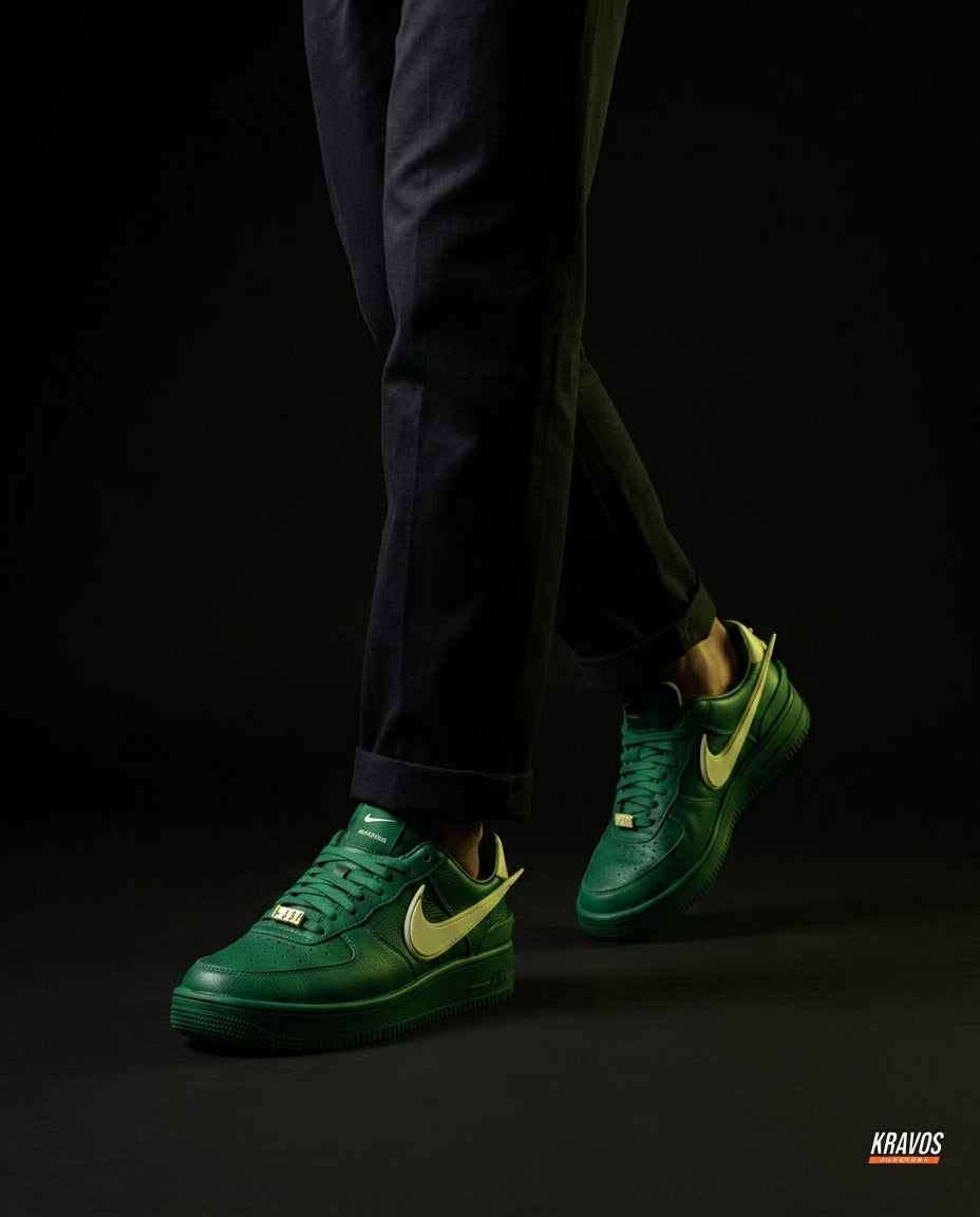NK Leather Zip-Tag Court Trainer Green Cream