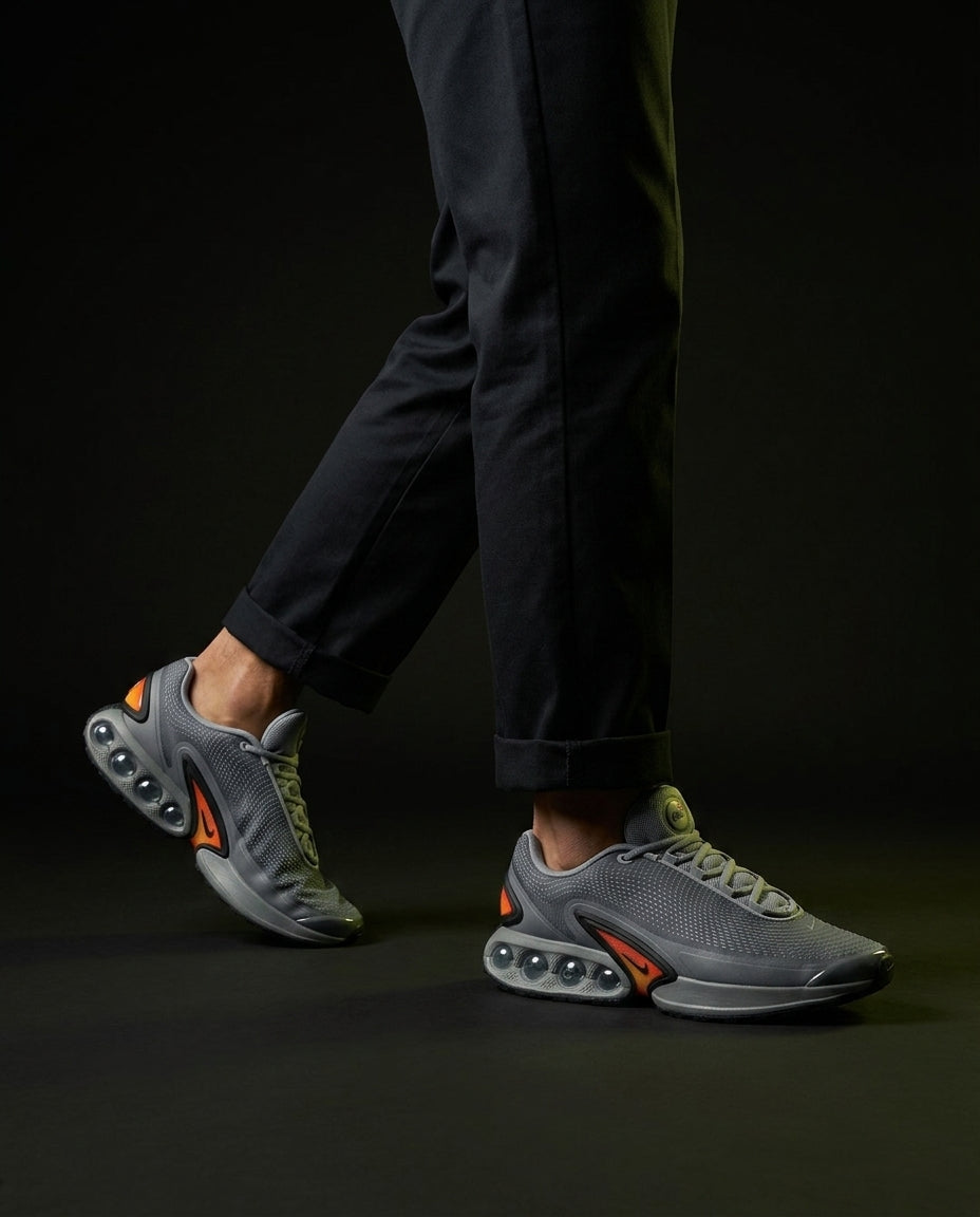 NK Mesh Bubble-Air Running Trainer Grey Orange Black
