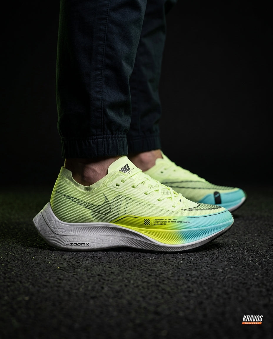 NK Mesh Curved-Heel Racing Runner Volt Aqua White