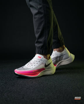 NK Mesh Curved-Heel Racing Runner White Pink Crimson