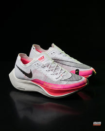 NK Mesh Curved-Heel Racing Runner White Pink Crimson