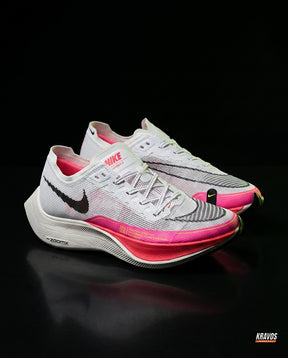 NK Mesh Curved-Heel Racing Runner White Pink Crimson