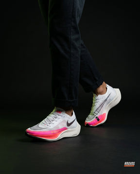 NK Mesh Curved-Heel Racing Runner White Pink Crimson
