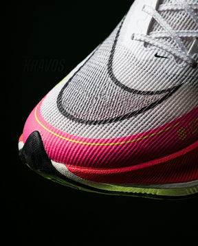 NK Mesh Curved-Heel Racing Runner White Pink Crimson