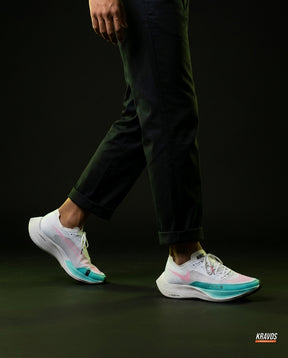 NK Mesh Curved-Heel Racing Runner White Pink Turquoise