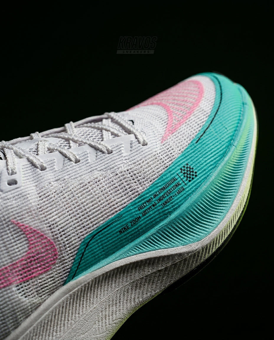 NK Mesh Curved-Heel Racing Runner White Pink Turquoise