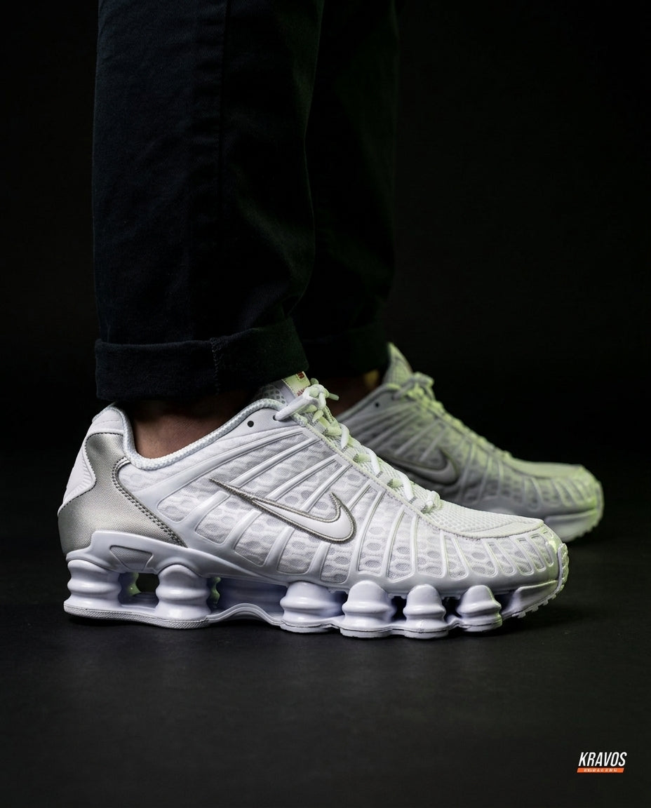 NK Mesh Layered Caged Runner White Silver