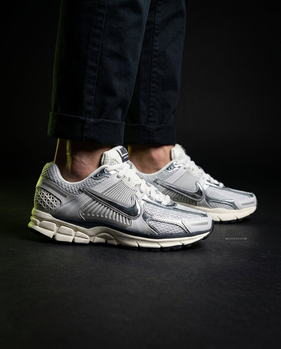 NK Mesh Layered Retro Runner White Silver Grey