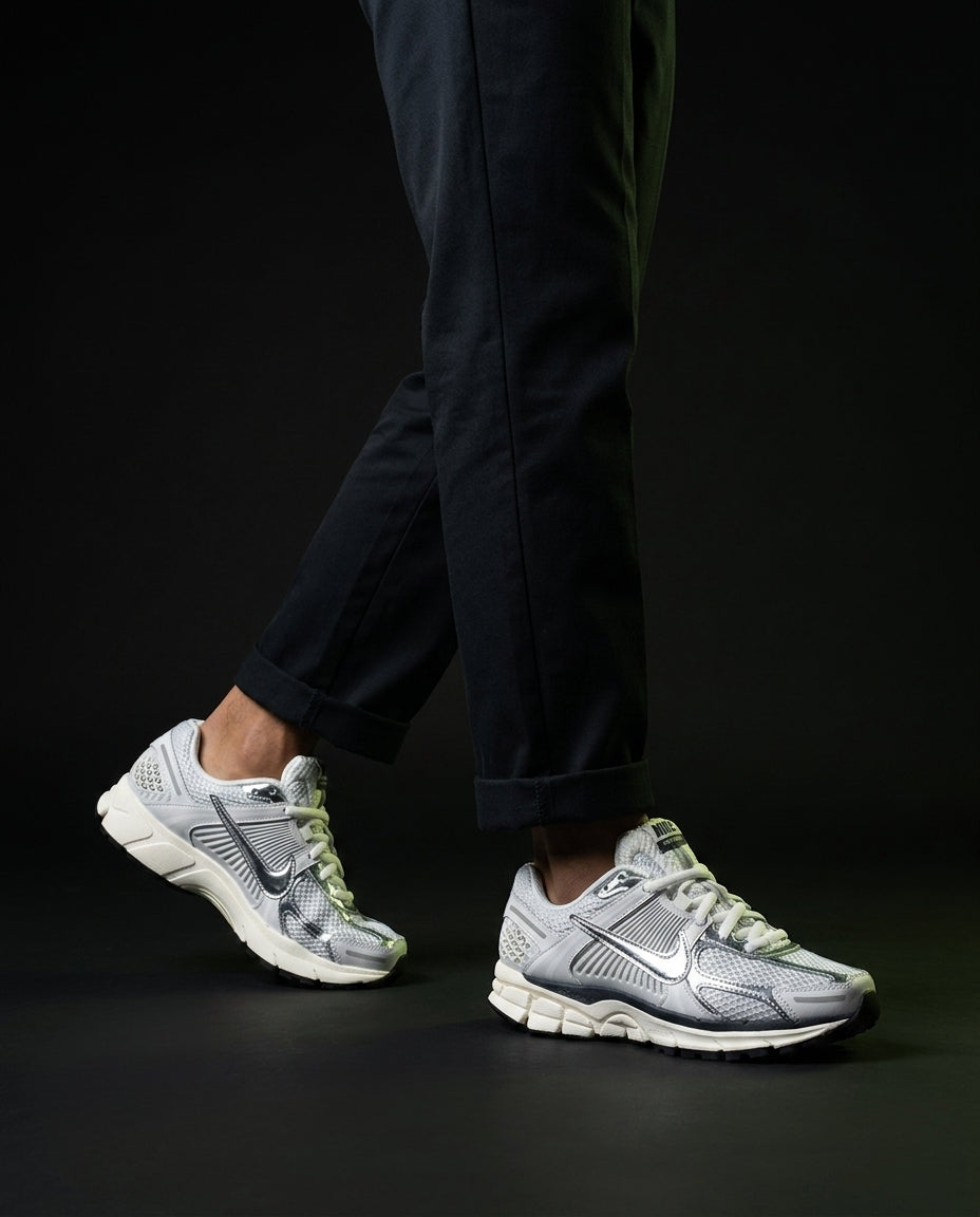 NK Mesh Layered Retro Runner White Silver Grey
