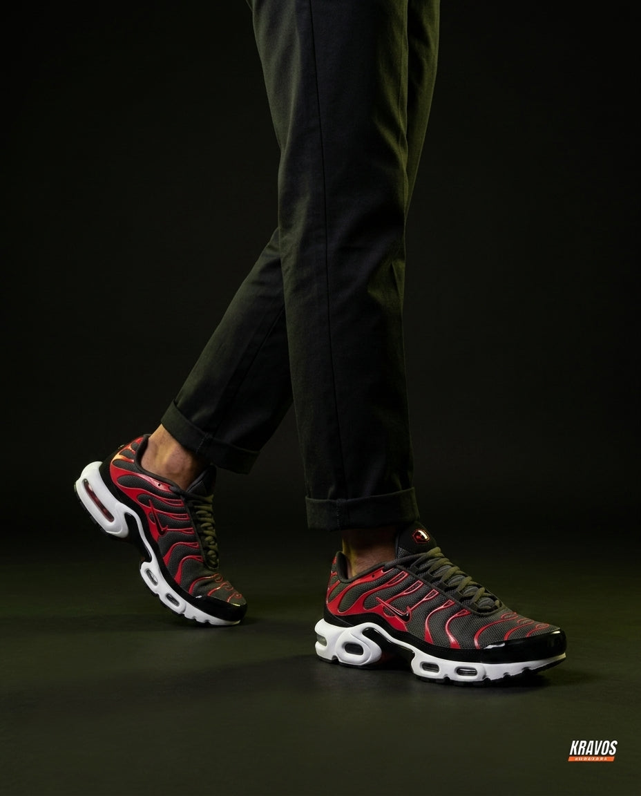 NK Mesh Layered Tiger-Stripe Runner Black Red White