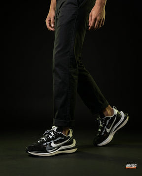 NK Mesh Layered Waffle-Sole Runner Black White