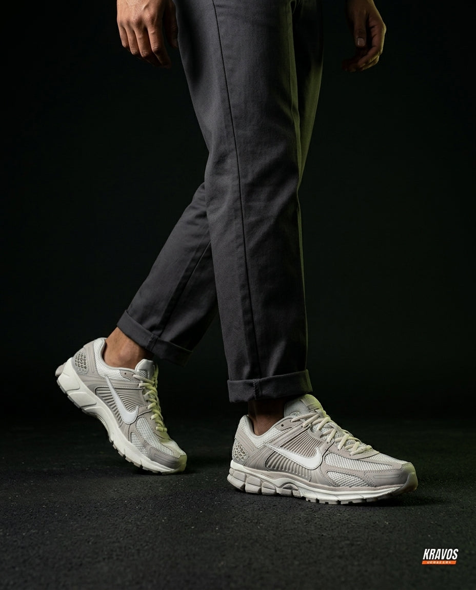 NK Mesh Ribbed-Panel Runner Trainer Grey White