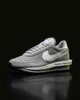 NK Mesh Suede Layered Waffle Runner Wolf Grey White