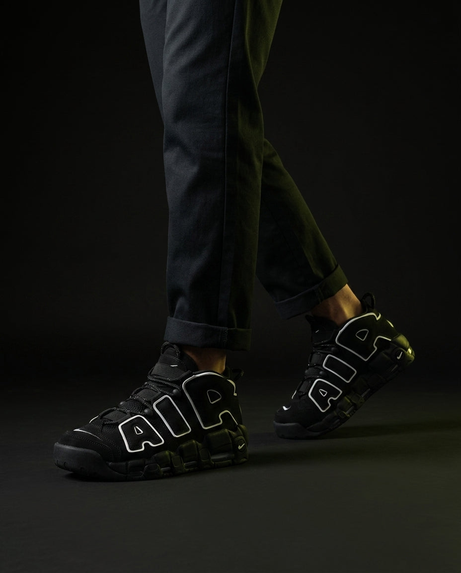NK Nubuck Chunky Layered Basketball Trainer Triple Black
